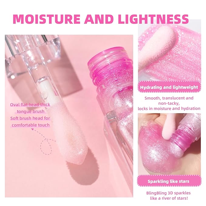 2Pcs Magic Color Changing Moisturizing Lip Glow Oil Plumping Glimmer Glow Lipstick, Hydrating Lip Gloss Lip Balm Transparent Lip Care, Long Lasting Moisturizing Non-sticky Fresh Texture Lip Oil-FemmiqueWomen