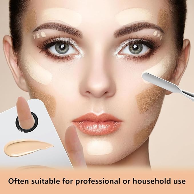 2 Pcs Professional Cream and Lip Makeup Mixing Palette with Spatula Foundation and Lip Palette Set for Travel-FemmiqueWomen