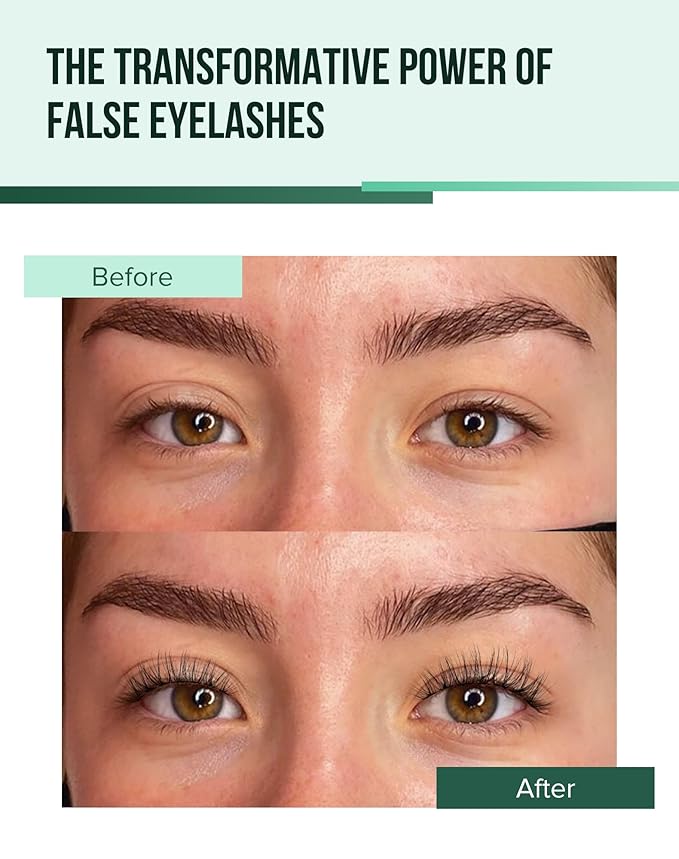 Wispy lashes natural look false eyelashes C curl fake lashes 3d Fluffy eye lashes clear band lashes Pack 7 Pairs-FemmiqueWomen