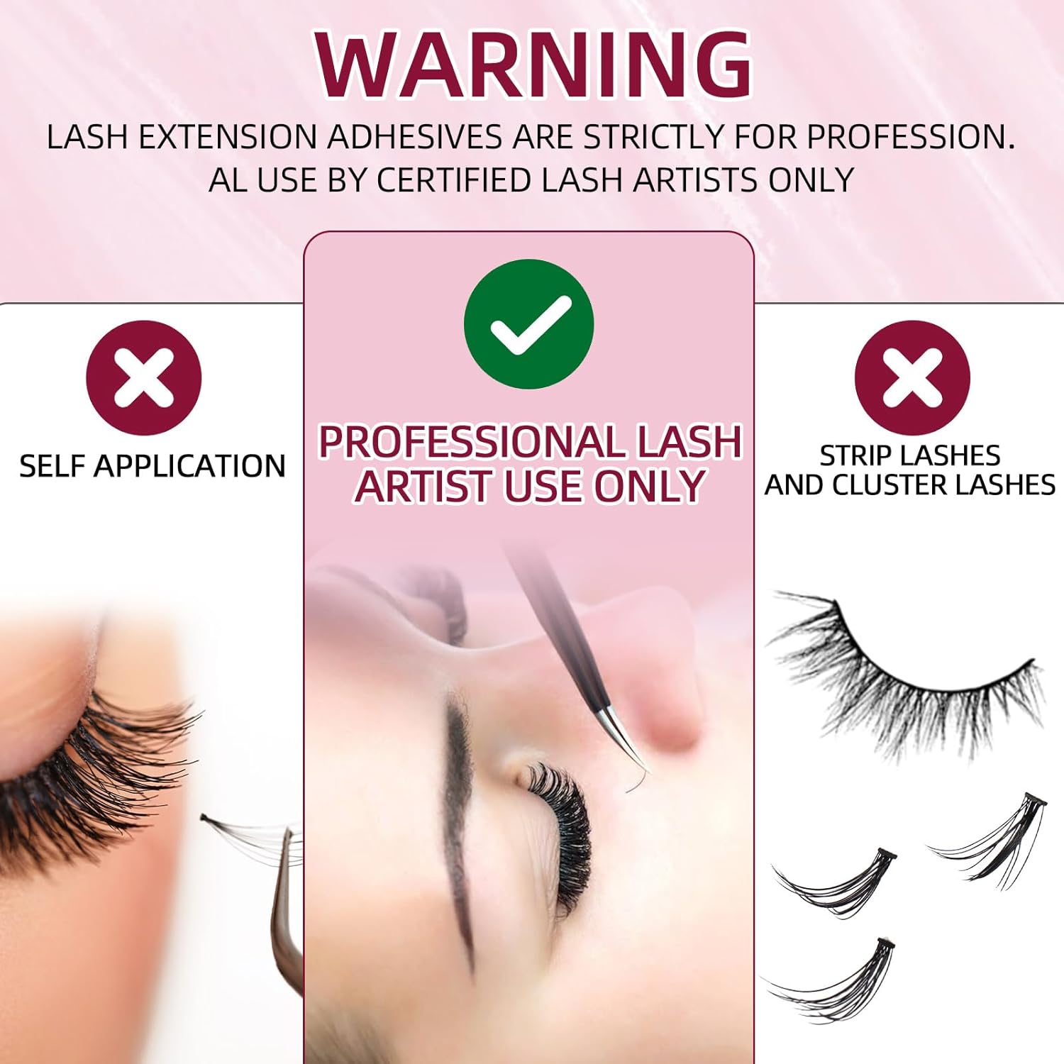 Eyelash Extension Glue, 5ml Lash Extension Glue, 2-3s Drying Time, Retention up to 7-8 Weeks, Power Extreme Waterproof for Professional Use Only-FemmiqueWomen