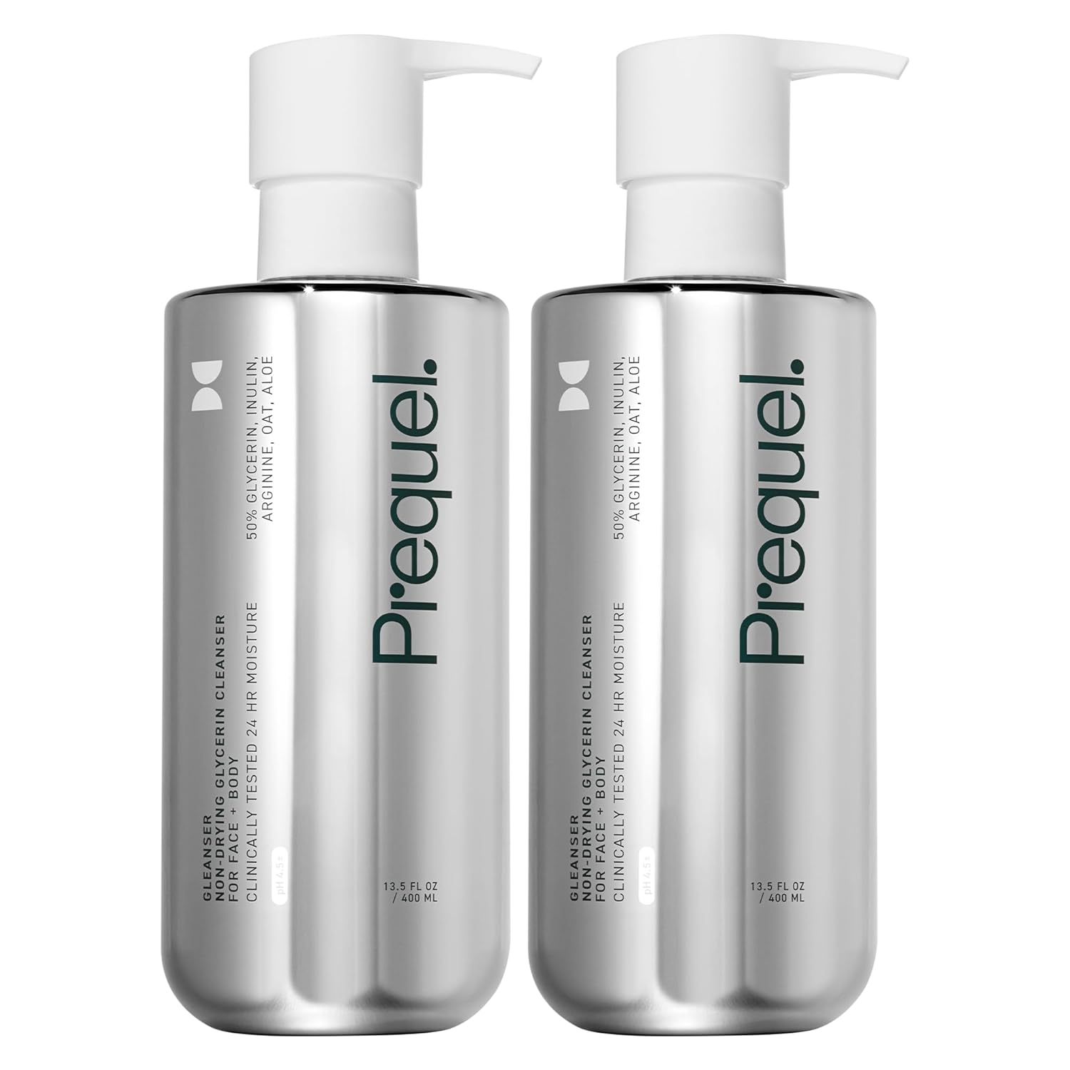 Skin Gleanser, Moisturizing Glycerin Face Wash, Professional Strength Face Cleanser for Women, Unscented Sensitive and Dry Skin Face Wash Pump Bottles - 6.75 fluid ounce (Pack of 2)-FemmiqueWomen