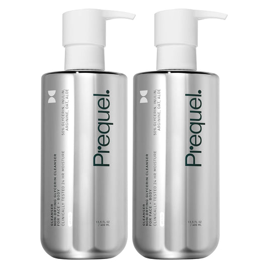 Skin Gleanser, Moisturizing Glycerin Face Wash, Professional Strength Face Cleanser for Women, Unscented Sensitive and Dry Skin Face Wash Pump Bottles - 6.75 fluid ounce (Pack of 2)-FemmiqueWomen