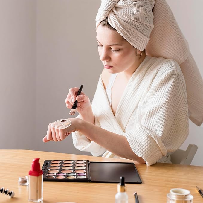 2 Pcs Makeup Hand Palette Foundation Palette Foundation Mixing Palette Hand-Held Nail Art Manicure Palette Clear Makeup Palette for Mixing Foundation Eye Shadow Nail Art-FemmiqueWomen