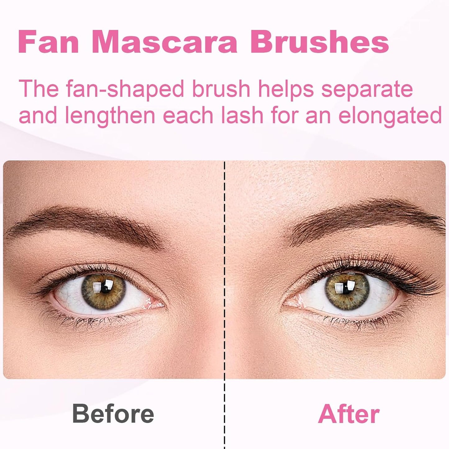 PAGOW 2 Pcs Folding Angle Scalloped Lash Brush, Multifunctional Mascara Fan Brush for Lashes, Mascara Brush Eyelash Comb Separator, Eye Lash Fan Brush Wands Makeup Tool (Black+Brown)-FemmiqueWomen