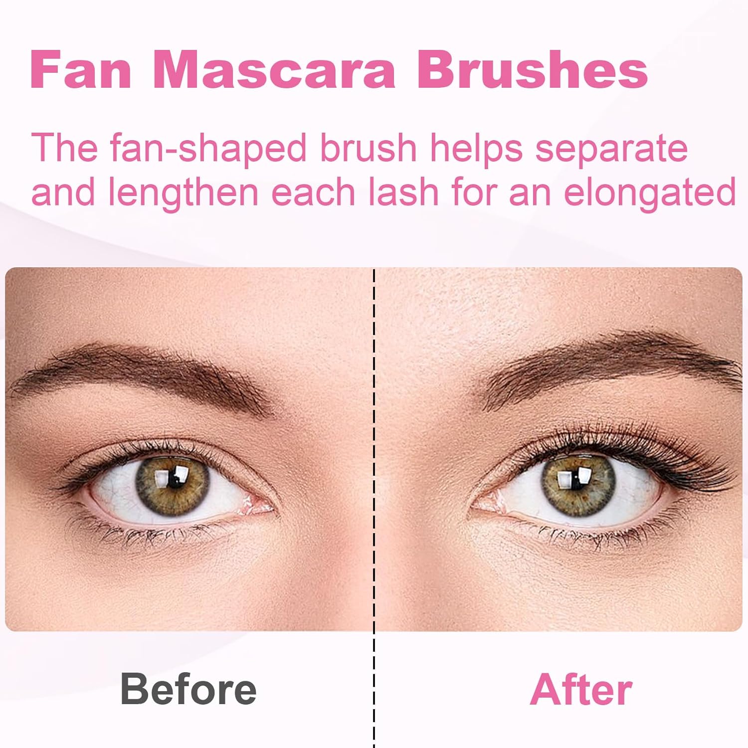 PAGOW 2 Pcs Folding Angle Scalloped Lash Brush, Multifunctional Mascara Fan Brush for Lashes, Mascara Brush Eyelash Comb Separator, Eye Lash Fan Brush Wands Makeup Tool (Black+Brown)-FemmiqueWomen