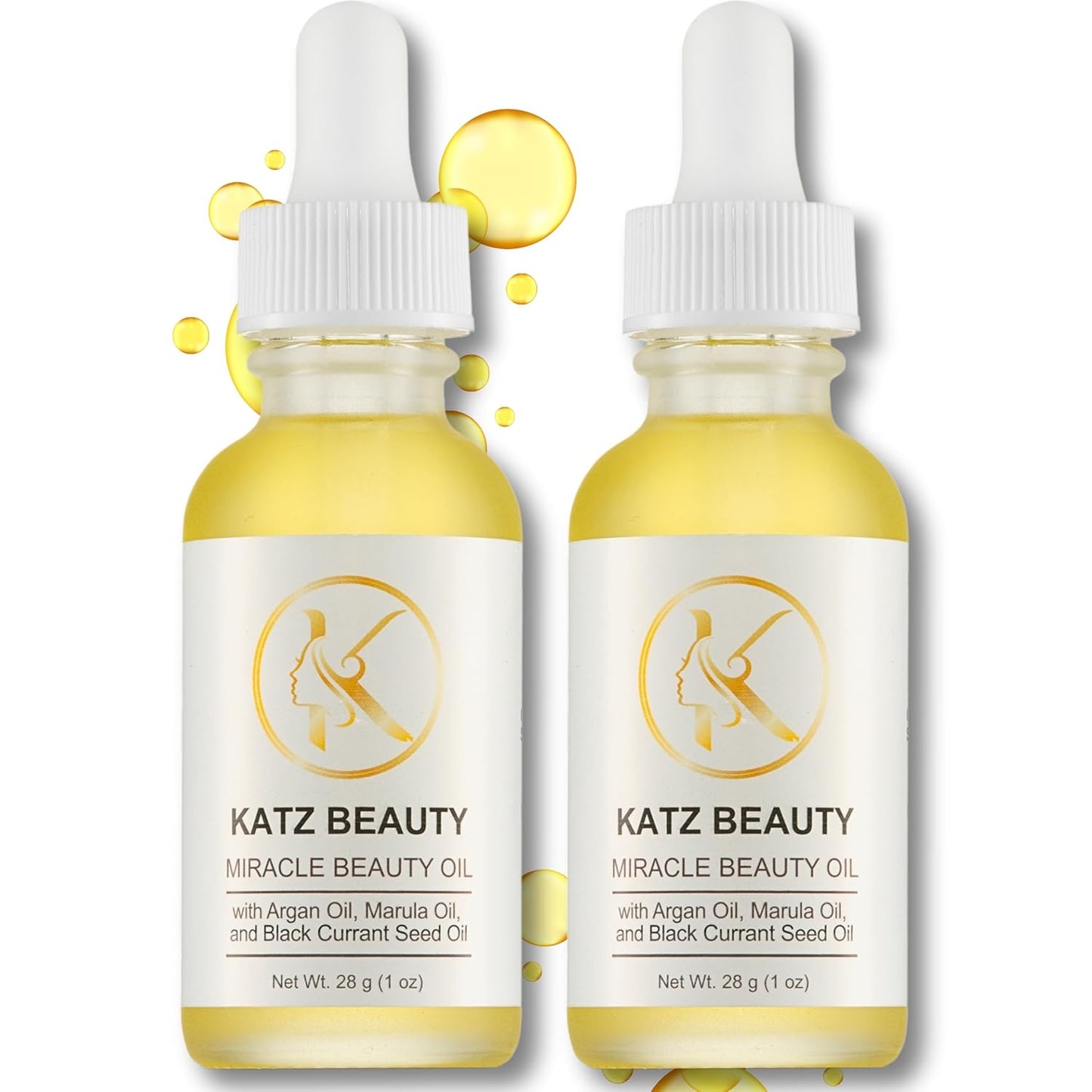 Katz Beauty Miracle Beauty Oil - Hydrating Face Oil with Jojoba, Argan & Marula Oil for Anti-Aging Glow, Non-Comedogenic (Pack of 2)-FemmiqueWomen