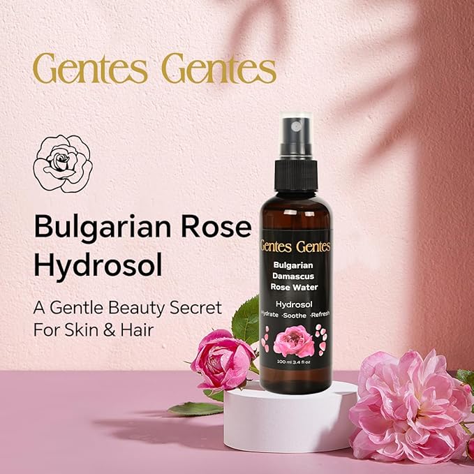100% Pure Bulgarian Damascus Rose Water Hydrosol – Luxury Facial Toner for Hydration & Radiant Skin, Body Mist & Pillow Spray | Natural Skincare | 3.4 fl oz-FemmiqueWomen