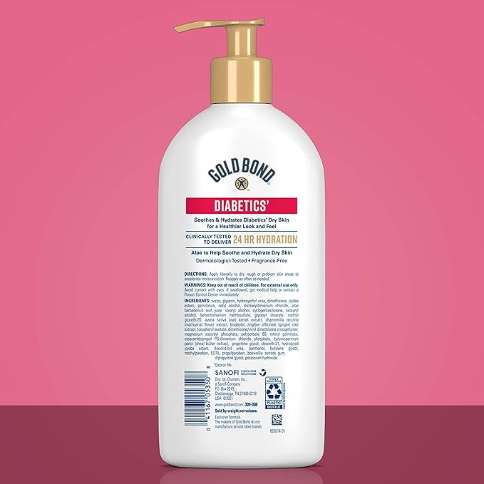 Gold Bond Diabetics' Dry Skin Relief Body Lotion, 13 oz., with Aloe to Moisturize & Soothe-FemmiqueWomen