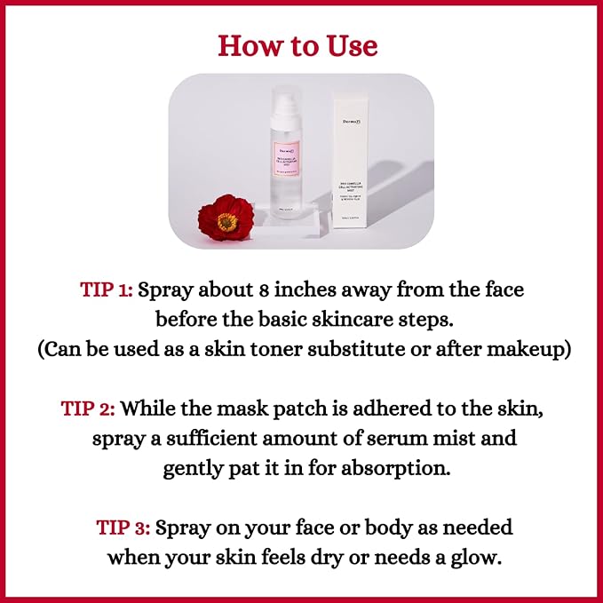 [DermaFi] Red Camellia Cell Activating Mist Facial Toner Spray (3.38 fl oz/100ml)-FemmiqueWomen