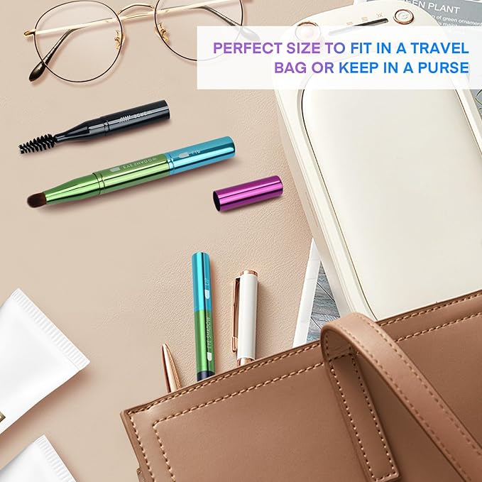 Unaone 4 in 1 Makeup Brush - Lip Brush for Lipstick, Eyebrow, Eyeshadow, Spiral Eyebrow Portable Detachable Multi-functional Lipstick Brush for Makeup-FemmiqueWomen