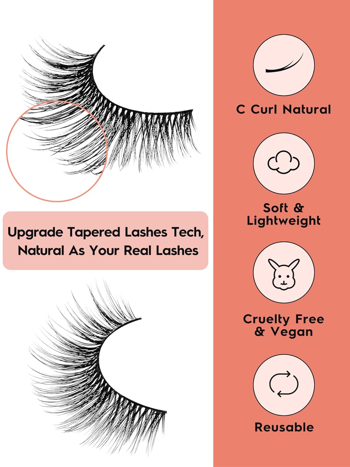 False Eyelashes Cat Eye Lashes Wispy 15mm Strip Eyelashes Thin Band Natural Lashes Fluffy Eyelashes Siligli Lashes Pack Fake Lashes 3D Volume Curly Eyelash 10 Pair-FemmiqueWomen