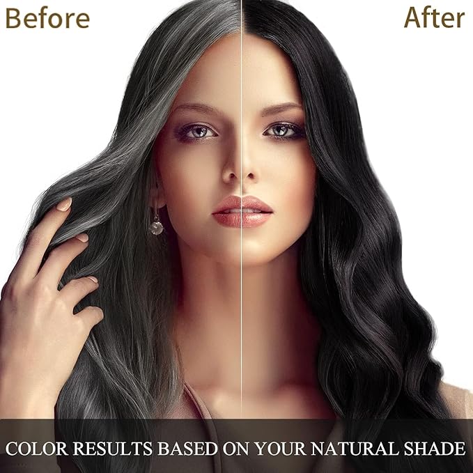 Black Hair Dye Shampoo 3 in 1 for Women/Men for Gray Coverage Instant Hair Color Shampoo Semi Permanent Champu Para Cana-FemmiqueWomen