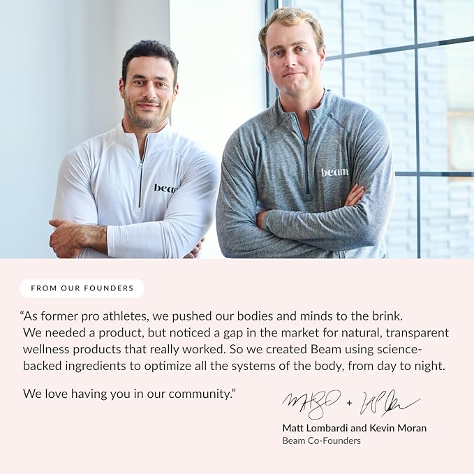 Beam Collagen Powder, Collagen for Women, Collagen with Hyaluronic Acid, Collagen Peptides Type 1 and 3, with Biotin, Grass Fed Bovine, Third-Party Tested, Best for Coffee, Vitamin C, 60 Servings-FemmiqueWomen