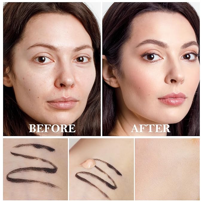 2pcs Liquid Concealer Set with Brush,Full Cover,Concealer Wand with Matte Finish,Corrects，Covers，Long Wear Up to 24hr-FemmiqueWomen