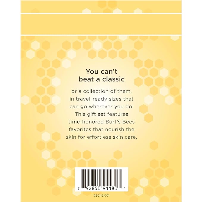 Burt's Bees Back to School Gifts Ideas, 6 College Dorm Products, Timeless Minis Set – Beeswax Lip Balm, Coconut Foot Cream, Milk & Honey Body Lotion, Deep Cleansing Cream, Res-Q Ointment & Hand Salve-FemmiqueWomen