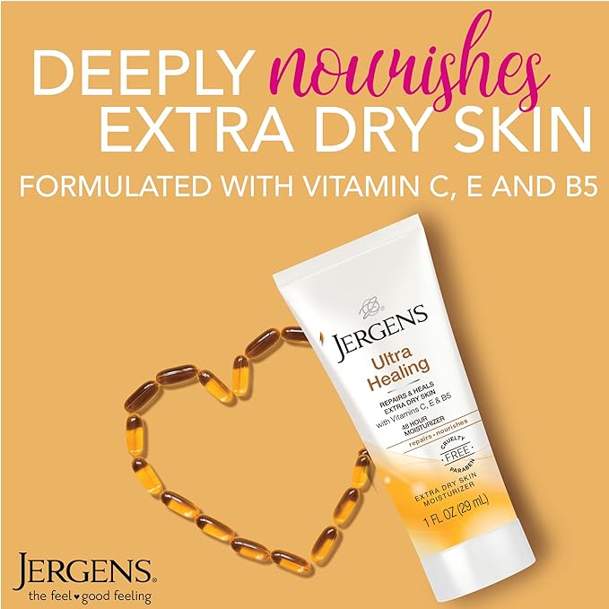 Jergens Ultra Healing Dry Skin Moisturizer, Travel Size Body and Hand Lotion, 1 Oz (Pack of 24)-FemmiqueWomen