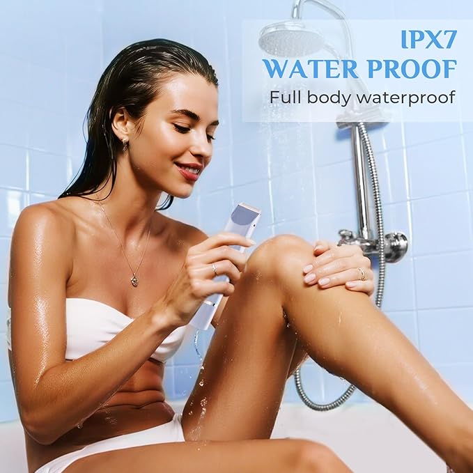 2025 New 2-in-1 Electric Bikini Trimmer for Women - Dual Head Electric Razor,Waterproof Painless Bikini Shaver, Pubic Hair Trimmer for Private Area & Body Hair, Blue-FemmiqueWomen