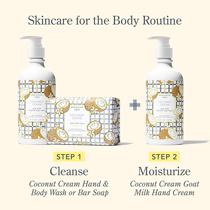 Beekman 1802 Coconut Cream Goat Milk Body Lotion - Scented - 12.5 oz - Hydrating & Moisturizing with Shea Butter - for Sensitive Skin - Cruelty Free - Packaging May Vary - Pump Included, Ready for Use-FemmiqueWomen