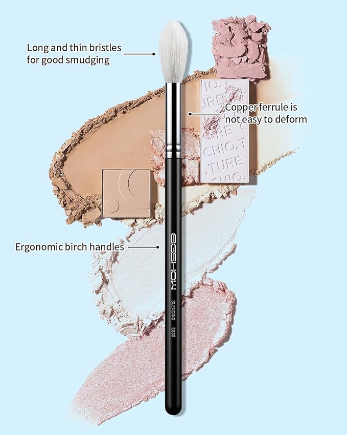 Eyeshadow Brush Fluffy Big Blending Brush Goat Bristles Soft Smugde for Powder Cream Liquid Eyeshadow for Eye Makeup Black (E838)-FemmiqueWomen