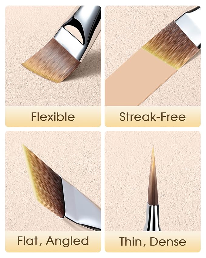 EIGSHOW Flat Foundation Brush, Vegan Synthetic Bristles, Streak Free Application, Face Makeup Brush For Blending Liquid, Cream, Face Mask (E870B)-FemmiqueWomen