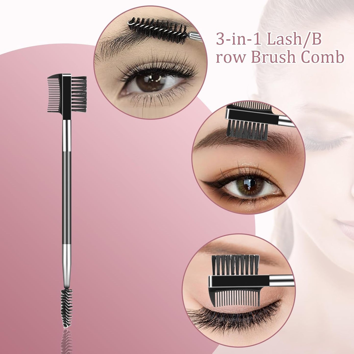 4PCS Eyelash Comb Lash Separator Eyebrow Brush & Brow Spoolie for Removes Clump Mascara-FemmiqueWomen