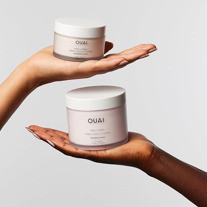 OUAI Body Cream Travel Size, Melrose Place - Hydrating Whipped Body Cream with Cupuaçu Butter, Coconut Oil & Squalane - Softens Skin and Delivers Healthy-Looking Glow - Sulfate Free Skin Care (3.4 Oz)-FemmiqueWomen