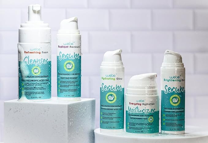 WEBE Refreshing Gentle Foam Cleanser | Snail Mucin, Hyaluronic Acid, N-Acetyl Glucosamine | Hydrating & Soothing Formula for Radiant, Moisturized Skin | Natural Skincare for all Skin Types-FemmiqueWomen