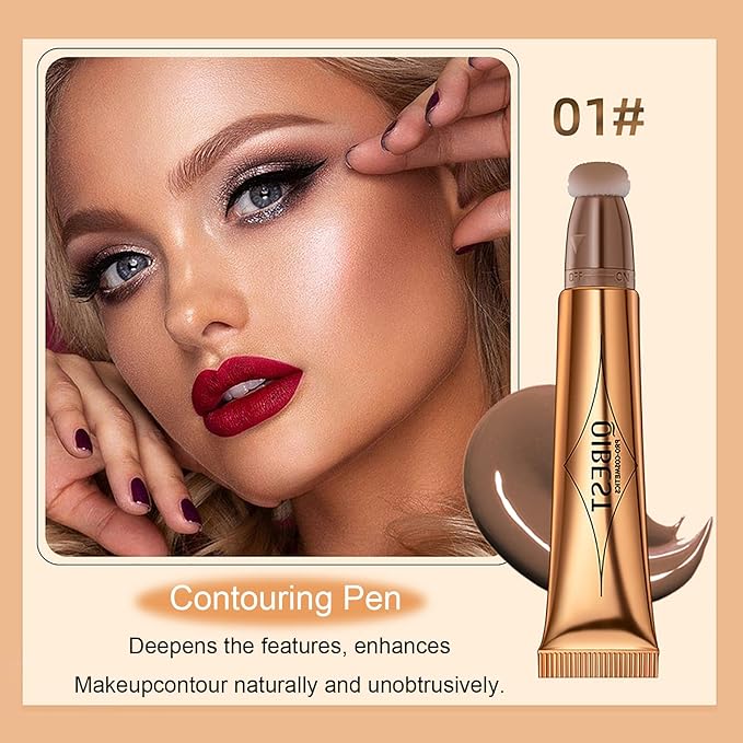 3 Pcs Beauty Wand For Liquid Contour Highlighter and Blush Rouge with Cushion Applicator Attached Easy to Blend, Lightweight Blendable Super Silky Cream Face Illuminator Makeup Stick-FemmiqueWomen