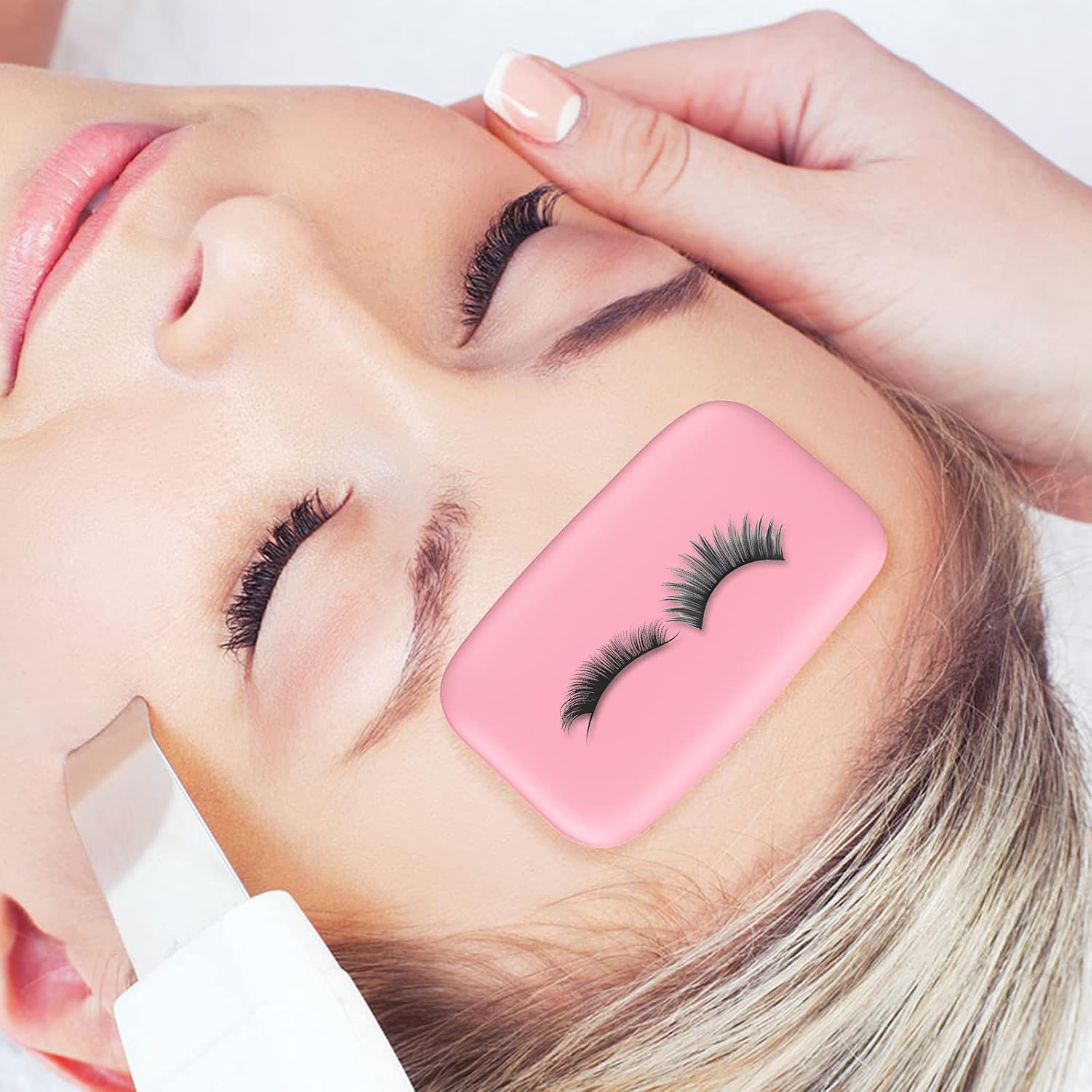 6PCS Silicone False Eyelash Holder Pads for Eyelash Extensions Loose Lash, Reusable Eyelash Extensions Tools, Transparent and Pink-FemmiqueWomen