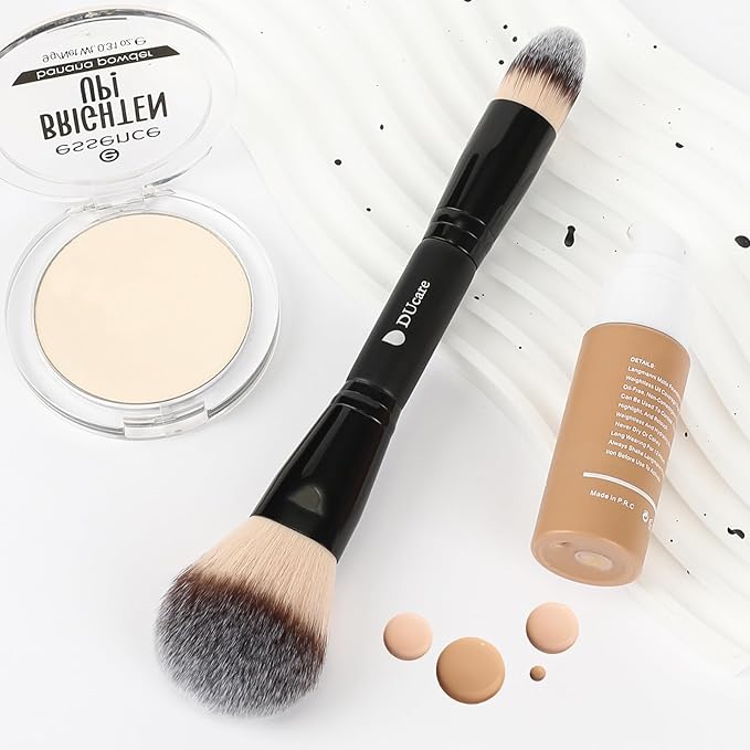 DUcare Powder Brush Foundation Brushes Double Ended Blush Setting Brush for Rounded Taperd Liquid, Cream, Powder,Blending, Buffing-FemmiqueWomen