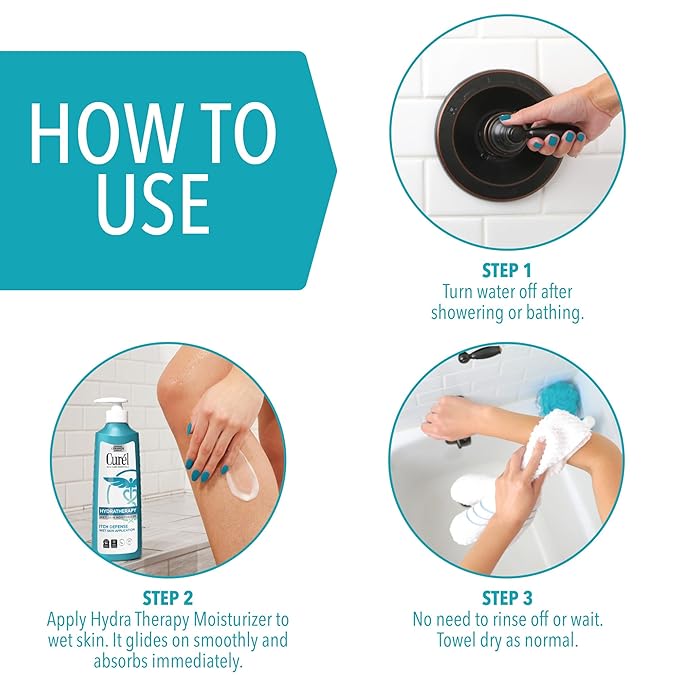 Curel Hydra Therapy In Shower Lotion, Itch Defense Body Moisturizer with Advanced Ceramide Complex, Vitamin E, & Oatmeal Extract, 12 Oz, Pack of 2-FemmiqueWomen