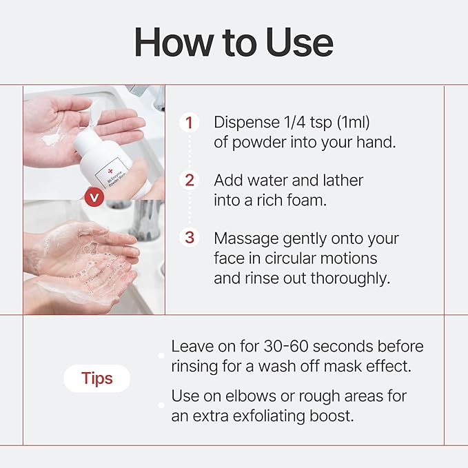 B6 Enzyme Powder Face Cleanser, Korean Skin Care Exfoliating Face Wash with PHA and Papain Enzyme, Face Exfoliator with Calamine and Vitamin B6, Gentle Cleanser, 55g (1.94 Oz)-FemmiqueWomen