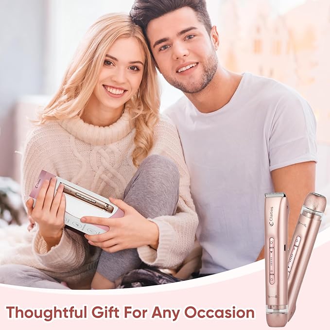 2 in 1 Women Electric Shaver Dual Head Bikini Trimmer for Women IPX7 Waterproof Wet & Dry Use Body Hair Trimmer and Facial Hair Remover for Bikini Underarm Leg Arm Body Face-FemmiqueWomen