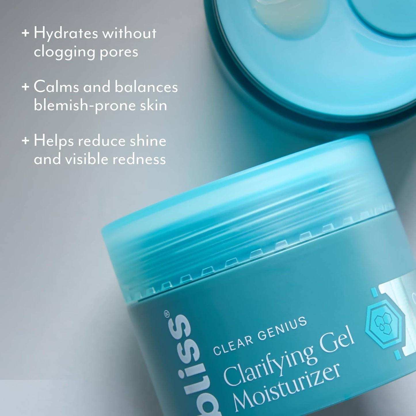 Bliss Clear Genius Clarifying Gel Moisturizer with CLARITY 5 Complex | Salicylic Acid, Niacinamide & Witch Hazel for Blemish-Prone Skin, 1.7 fl oz-FemmiqueWomen