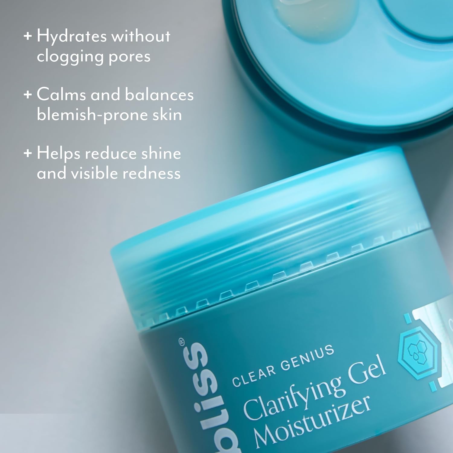 Bliss Clear Genius Clarifying Gel Moisturizer with CLARITY 5 Complex | Salicylic Acid, Niacinamide & Witch Hazel for Blemish-Prone Skin, 1.7 fl oz-FemmiqueWomen
