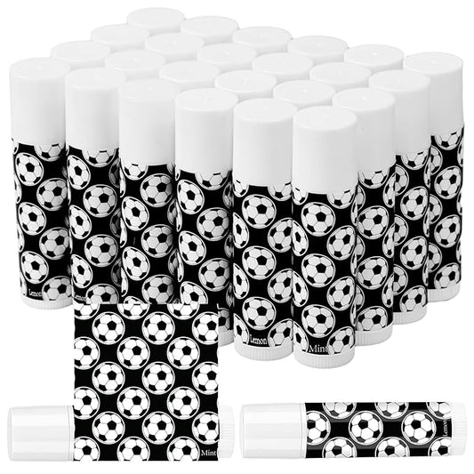 24 Pcs Soccer Lip Balm Soccer Team Gifts Soccer Party Favors Soccer Lip Balm Gift for Soccer Team Soccer Party Guest Supplies-FemmiqueWomen