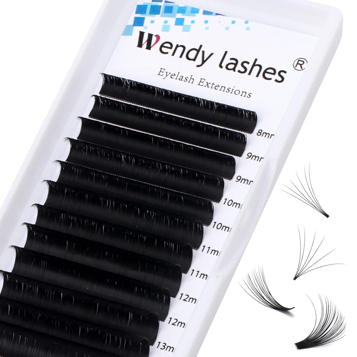Easy Fan Volume for Lash Artists: Wendy, Handmade Fans for Eyelash Extensions, Self Fanning, Blooming, C-KH, Black, C-0.03-8-14-FemmiqueWomen