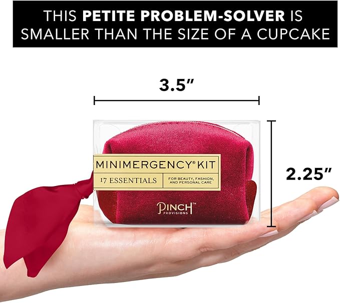 Pinch Provisions Velvet Minimergency Kit, for Her, Includes 17 Must-Have Emergency Essential Items, Compact, Multi-Functional Pouch, Gift for Parties and Birthdays-FemmiqueWomen