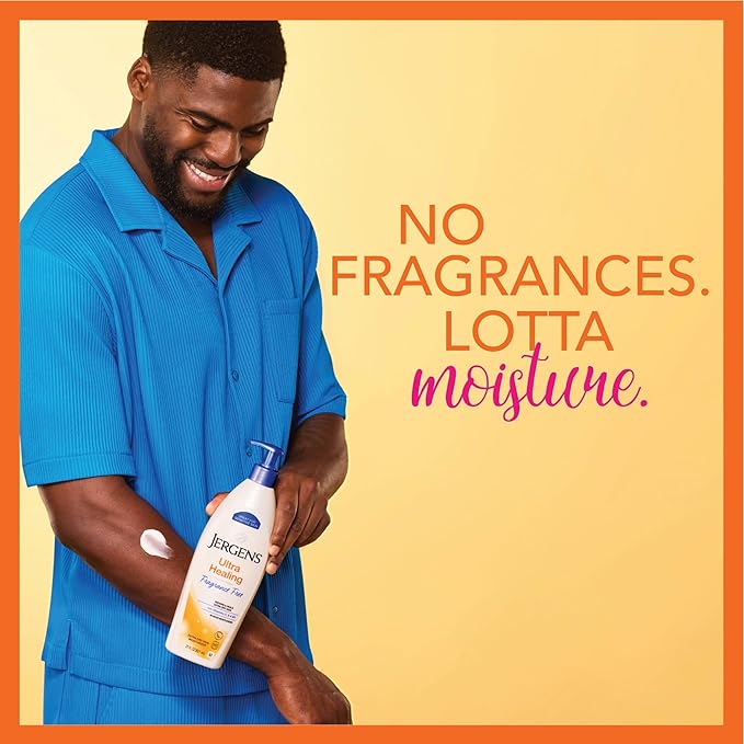 Jergens Ultra Healing Dry Skin Lotion, Hand and Body Moisturizer for Quick Absorption into Extra Dry Skin with Hydralucence Blend, Vitamins C, E and B5, White, 21 oz-FemmiqueWomen