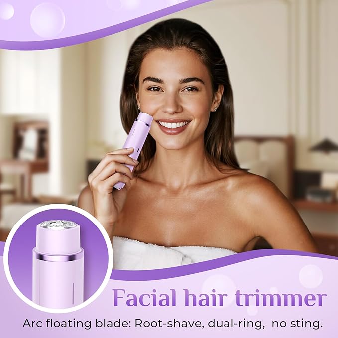 2025 New 2-in-1 Electric Bikini Trimmer for Women - Dual Head Electric Razor,Waterproof Painless Bikini Shaver, Pubic Hair Trimmer for Private Area & Body Hair, Purple-FemmiqueWomen