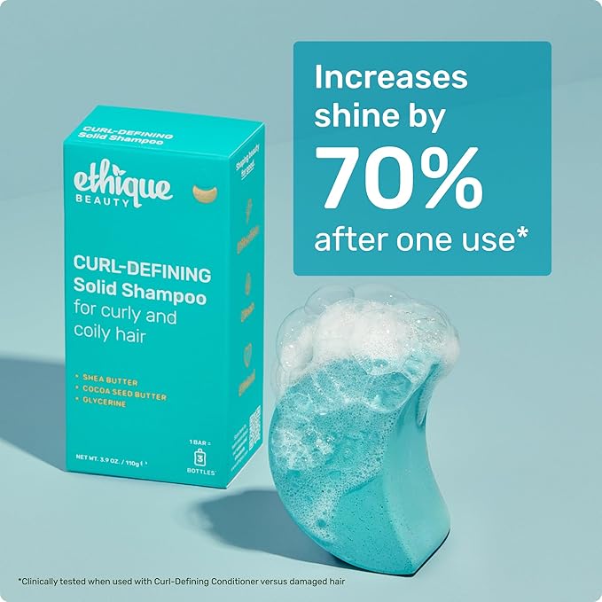 Ethique Curl-Defining Shampoo Bar with Shea Butter - Plastic-Free, Vegan, Cruelty-Free, 3.88 oz - Professor Curl-FemmiqueWomen