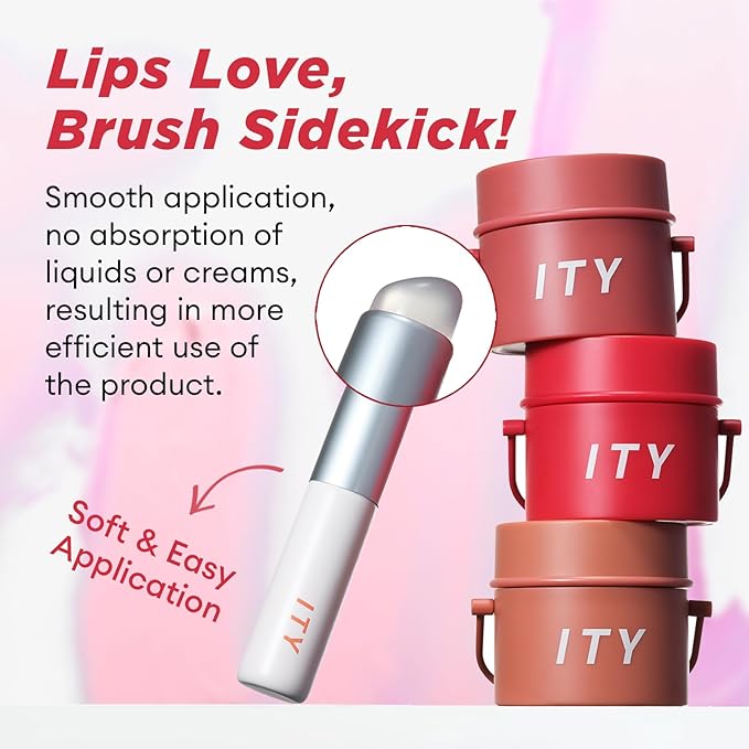 ITY Velvet Matte Finish Lip Stain-Mousse Textured Pudding Pot Lip Clay with Brush, Nude Shade, Dual-Use as Lipstick and Blush, Conceals Lip Lines, Rich Pigment, 0.21 oz (6g) in Sandalwood Rose-FemmiqueWomen