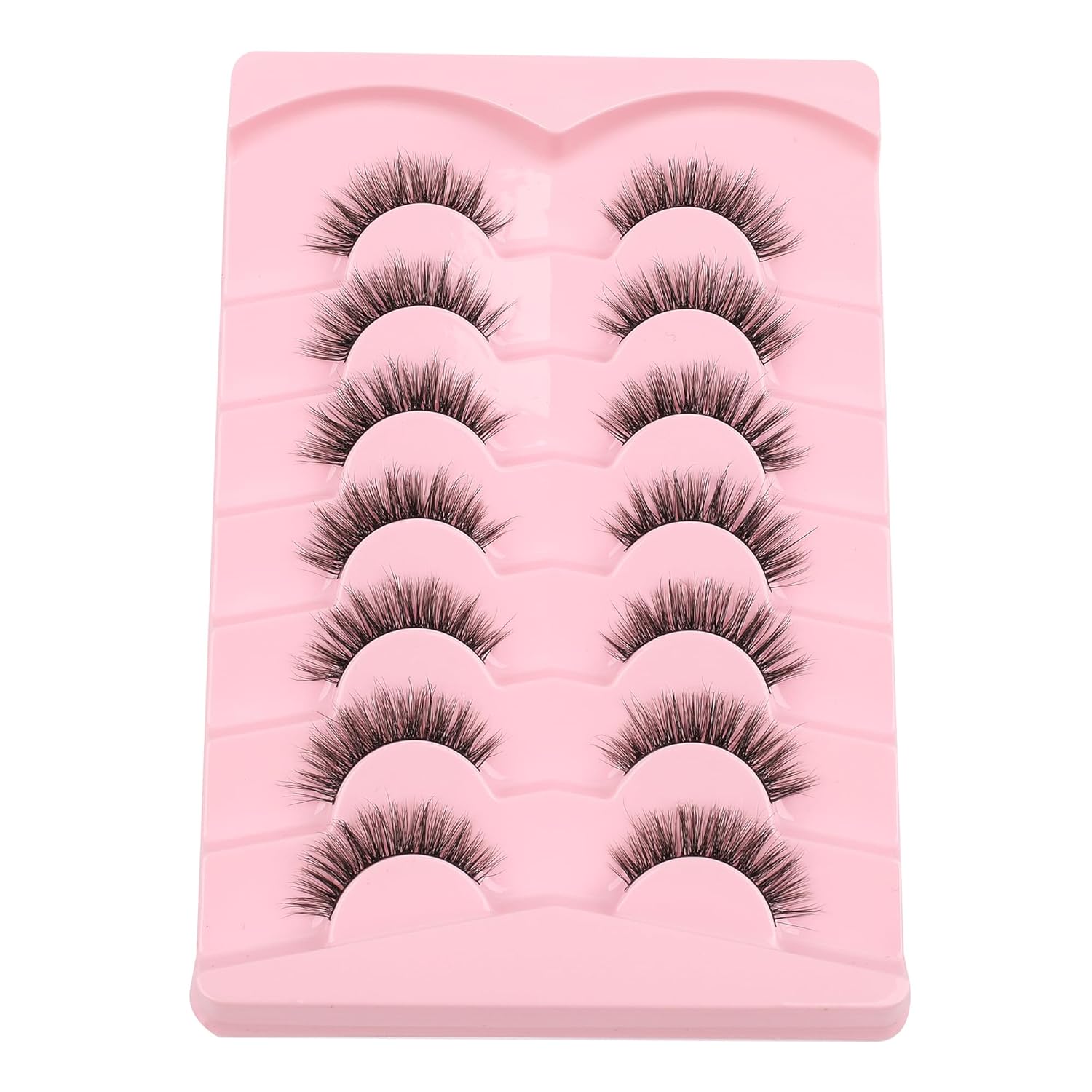 Lashes False Eyelashes 13MM Wispy Lashes Pack Fluffy Lash Strip EyeLashes with Thin Band C Curl Natural Lashes Fake Eyelash 7 Pair Siligli-FemmiqueWomen