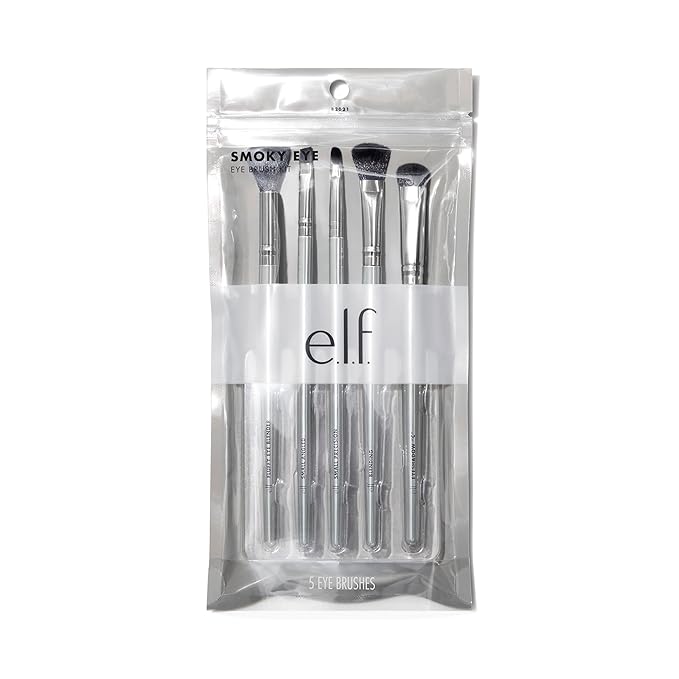 e.l.f. Smoky Eye Brush Kit, 5-Piece Makeup Brush Kit For Creating A Smoky Eye Look, Apply & Blend Eyeshadow, Vegan & Cruelty-Free-FemmiqueWomen