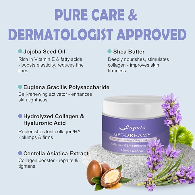 Get Dreamy Overnight Toning Whip - Body Firming Cream for Women, 6.76 oz Sleep & Sculpt Night Cream, Reduces the Appearance of Body Skin Laxity for Mulated for All Skin Types (200ml)-FemmiqueWomen