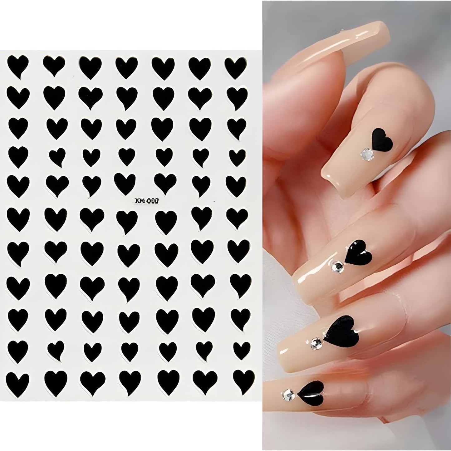 12 Sheets Self-Adhesive Heart Nail Stickers for Valentine's Day - 3D Pink Red Aurora Gold Decals for Nail Art Design - Supplies for Women-FemmiqueWomen
