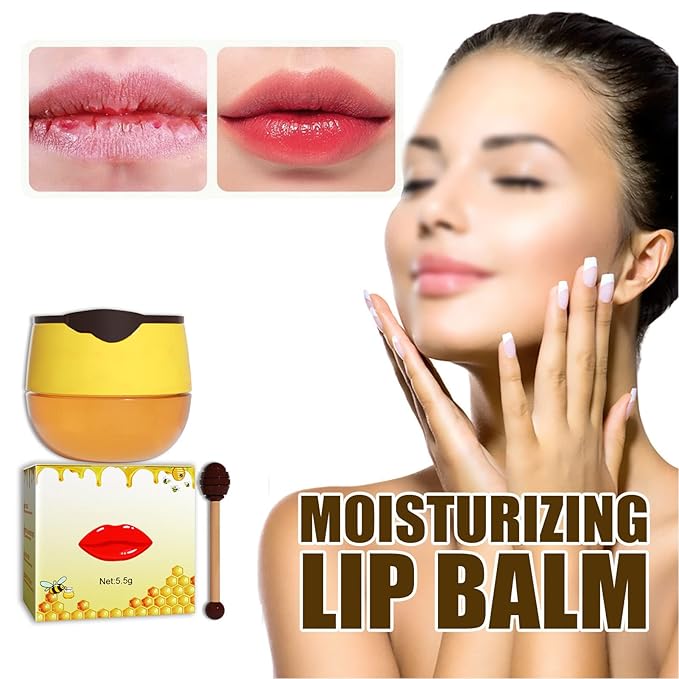 2pcs Honey Lip Balm, Lip Hydrating Prevention Dry and Cracked Lip Scrubs Exfoliator, Day and Night Repair Lip Sleeping Masks Honey Lip Balm-FemmiqueWomen