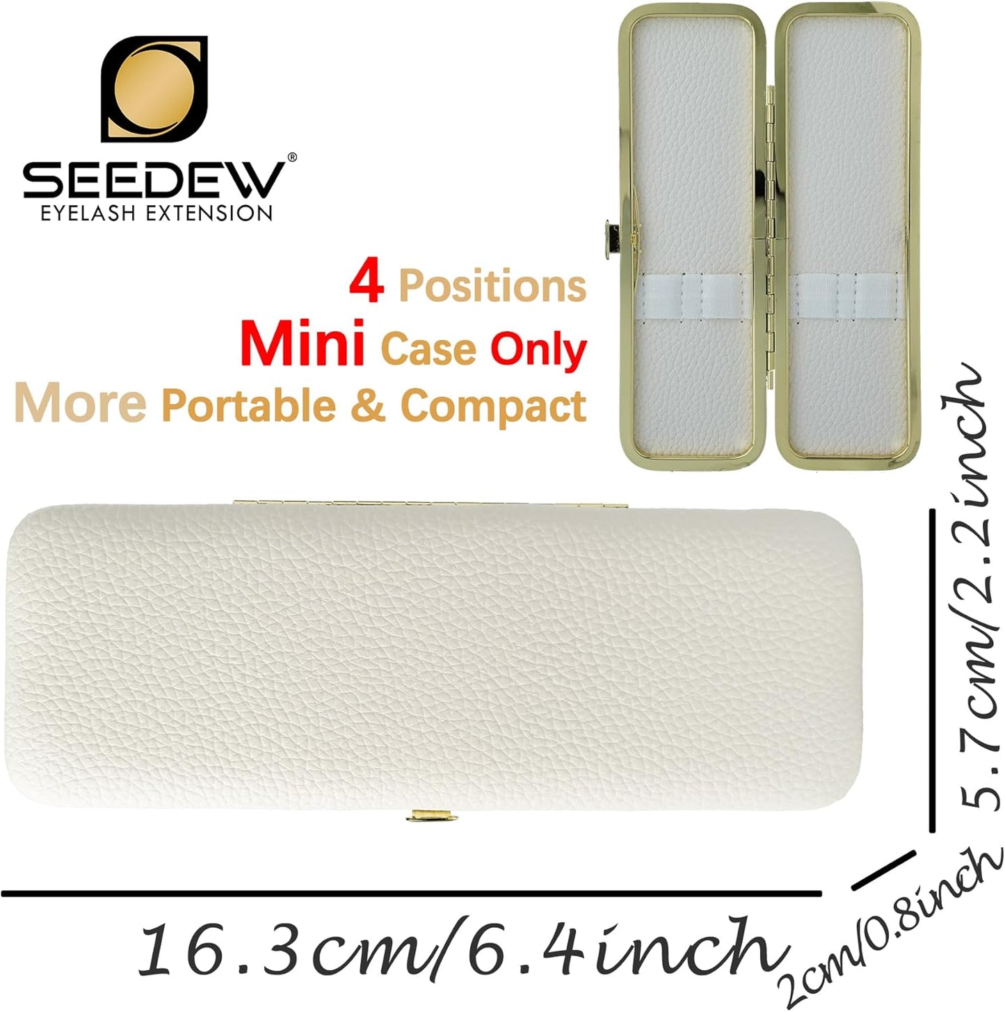 Lash Tweezers Organizer, Small Portable 4 Positions Soft PU Leather Rounded Corners, Eyelash Extension Tweezers Bag, Individual Storage Case Box for Tweezers, Slender Small Tools(White), White-FemmiqueWomen