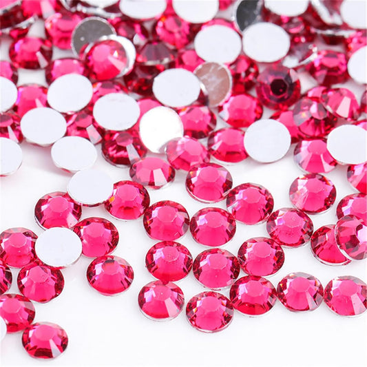 1500 Pieces SS16 4mm Flatback Rhinestones Clear Glass Round Gems Crystals for Nail Art DIY Crafts Clothes Shoes Bags （Light Rose Red）-FemmiqueWomen