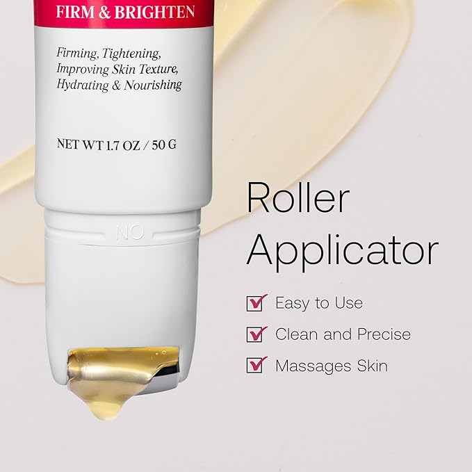 Retinol Neck Firming Cream with Cooling & Massaging Roller Applicator - Hydrates, Lifts, Smoothes Wrinkles, Fine Lines & Tightens Sagging Skin with Niacinamide & Hyaluronic Acid, 1.7oz/50g-FemmiqueWomen